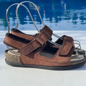 Ecco Women’s Brown Leather Passion Sandals Size 37 EU (6-6.5 US)